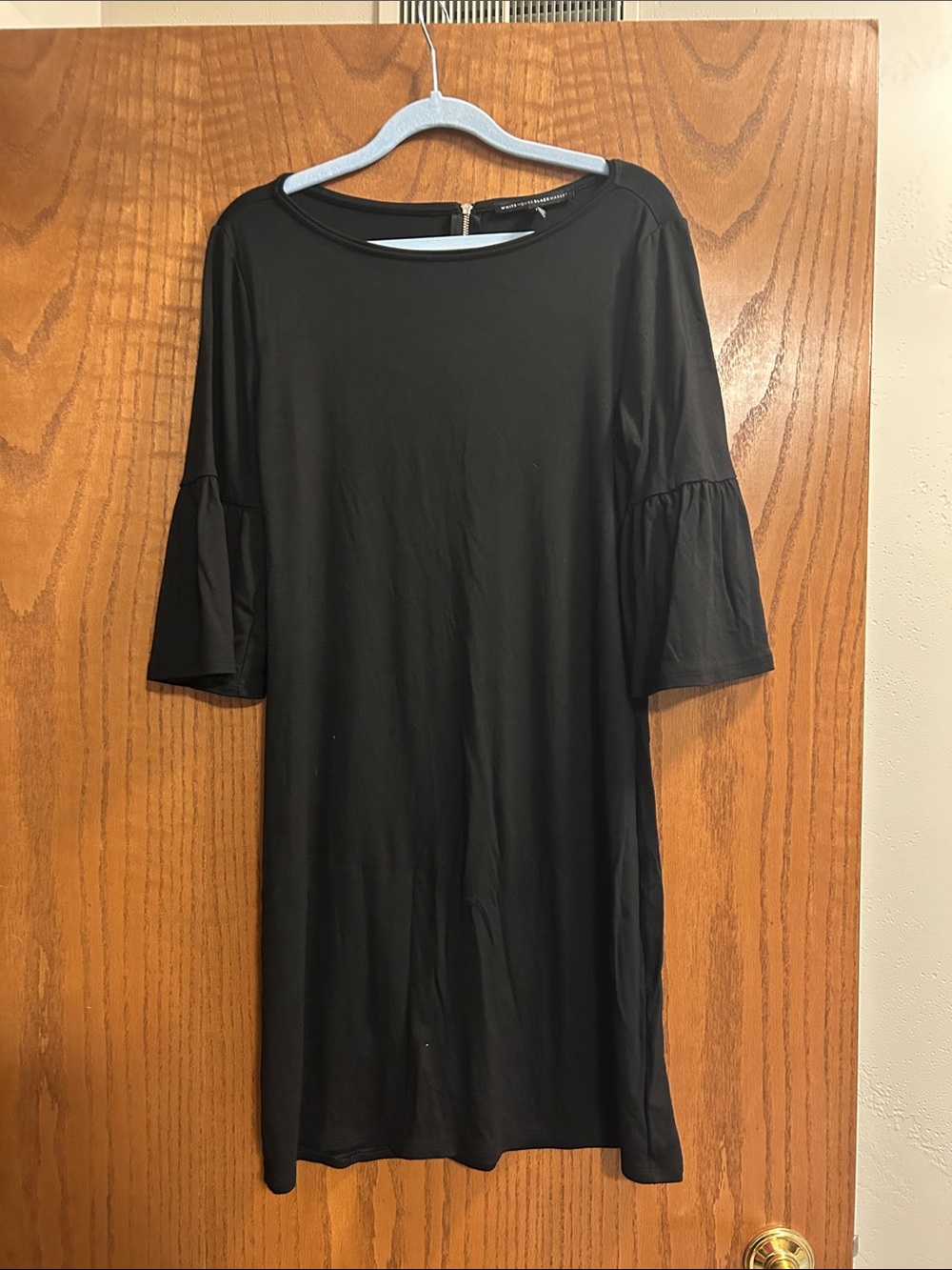 White House Black Market Black Bell Sleeve Shift Dress